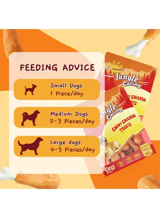 Jungle Calling Chewy Chicken Dog Treats Rawhide Free Real Chicken Calcium Bone, Teeth Clean Breath Fresh Dog Training Treats - Image 5