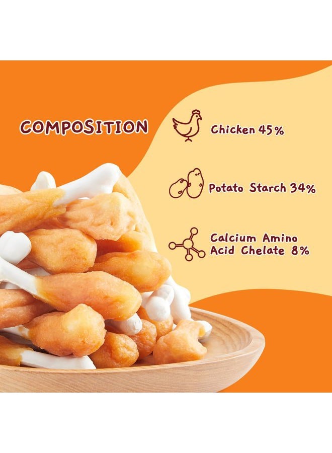 Jungle Calling Chewy Chicken Dog Treats Rawhide Free Real Chicken Calcium Bone, Teeth Clean Breath Fresh Dog Training Treats - Image 3