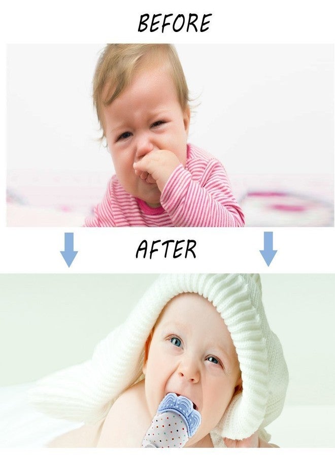 OMAZING KITCHEN Teething Mitten, Soft Food-Grade Silicone Teether Mitten Glove Handy Teething Mit Toy for Self-Soothing, BPA-Free, for 3 to 12 Months Infants (Sky Blue) (Pack of 2) - Image 5