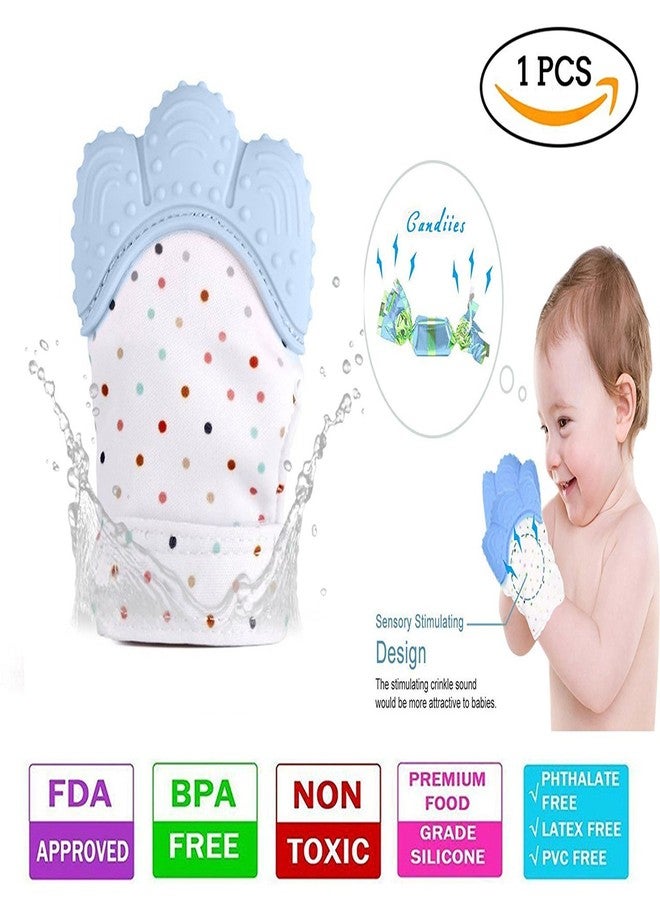 OMAZING KITCHEN Teething Mitten, Soft Food-Grade Silicone Teether Mitten Glove Handy Teething Mit Toy for Self-Soothing, BPA-Free, for 3 to 12 Months Infants (Sky Blue) (Pack of 2) - Image 4