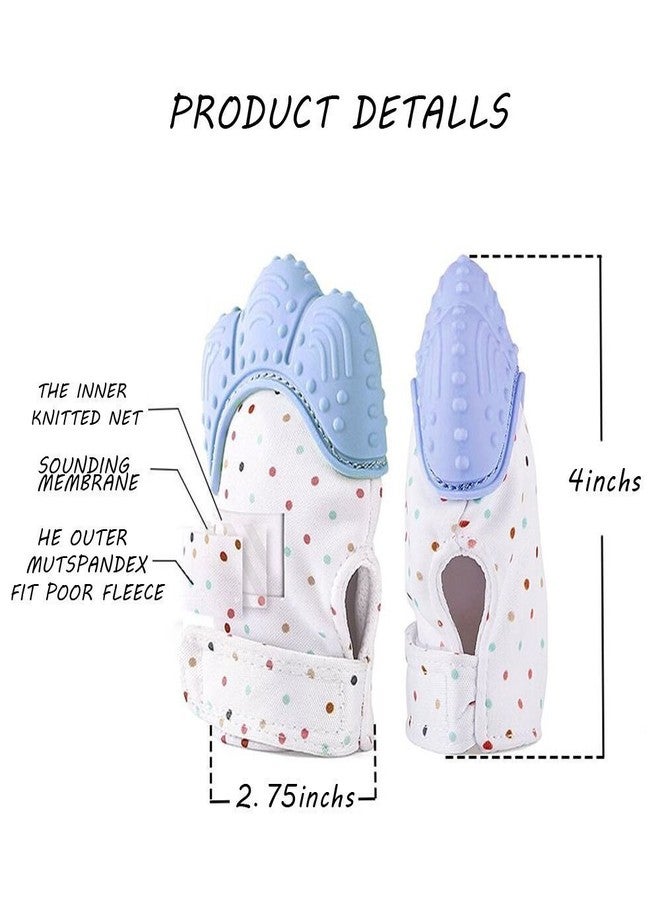 OMAZING KITCHEN Teething Mitten, Soft Food-Grade Silicone Teether Mitten Glove Handy Teething Mit Toy for Self-Soothing, BPA-Free, for 3 to 12 Months Infants (Sky Blue) (Pack of 2) - Image 2