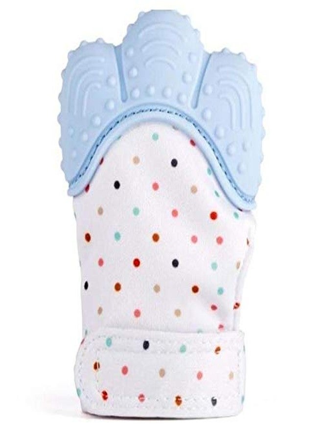 OMAZING KITCHEN Teething Mitten, Soft Food-Grade Silicone Teether Mitten Glove Handy Teething Mit Toy for Self-Soothing, BPA-Free, for 3 to 12 Months Infants (Sky Blue) (Pack of 2) - Image 1