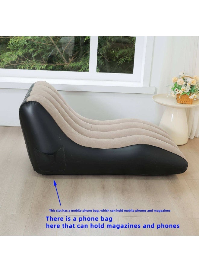 SHOPI Flocked Inflatable Lounge Chair – Multi-Function Air Sofa for Indoor & Outdoor Relaxation - Image 3