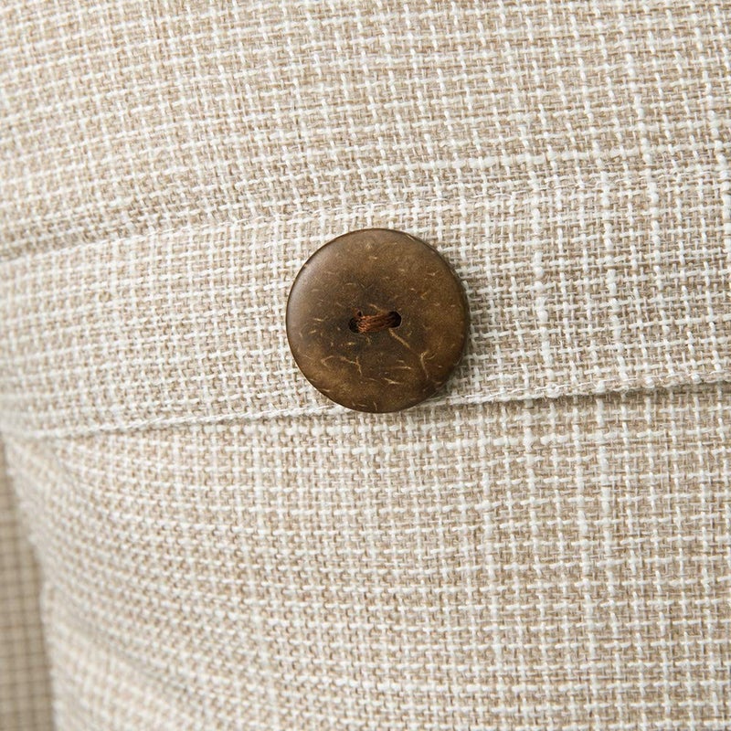 MIULEE Set of 2 Decorative Linen Pillow Covers Farmhouse Vintage with Triple Button Accent Pillows for Couch Sofa Bed Living Room Home Decor 20x20 Inch Beige - Image 3