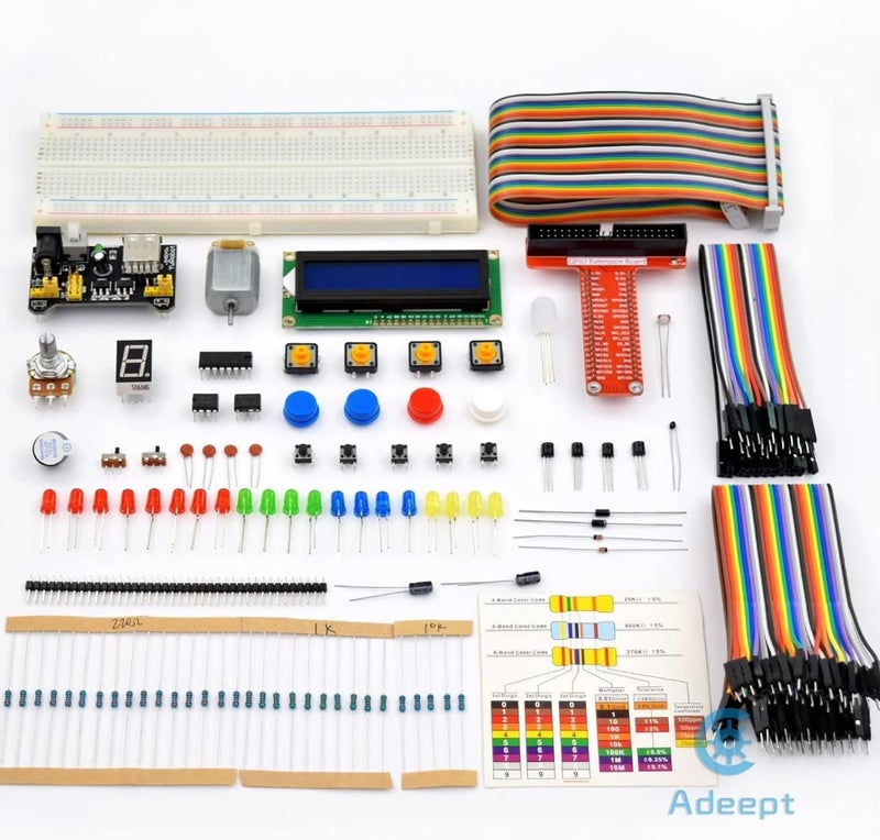 أديبت مجموعة أدابت المبتدئة لراسبيري باي 3، 2 موديل B/B+، شاشة LCD، محرك، كود بلغة C وبايثون، مجموعة مبتدئين/مبتدئة مع دليل المستخدم/كتيب إرشادي - Image 2