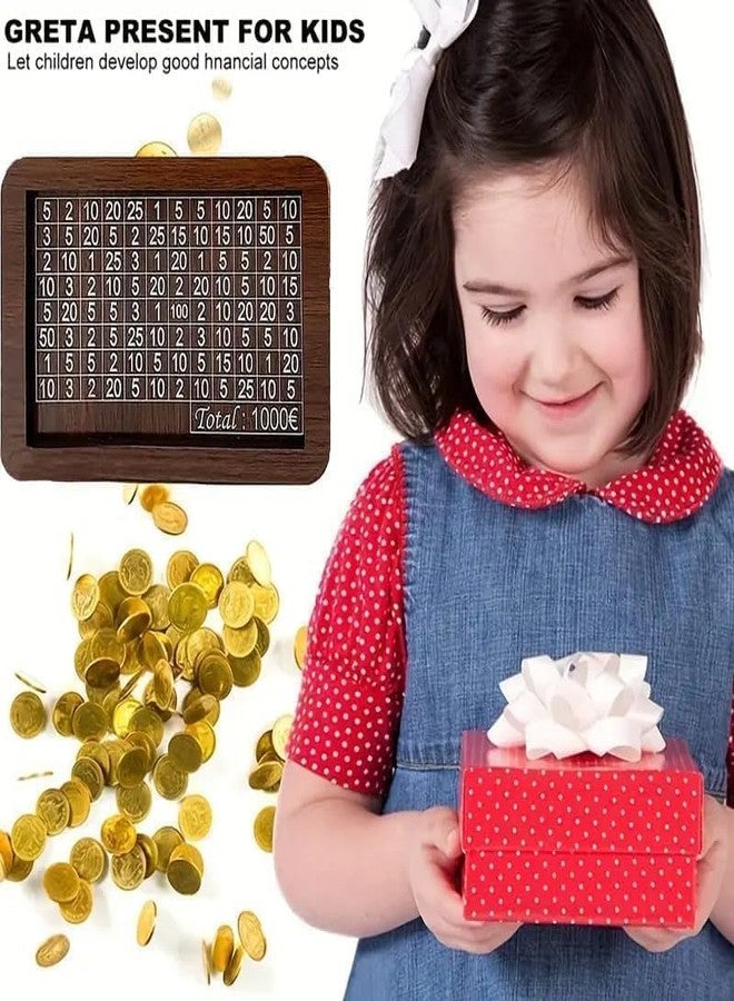 Radiant Wooden Money Saving Box for Kids & Adults, Coin Box, Savings Box, Piggy Bank, Smart Money Box, Wooden Coin Box, Money Saver, Piggy Bank with Numbers, Target 100000 Rupees Savings Box - Image 4