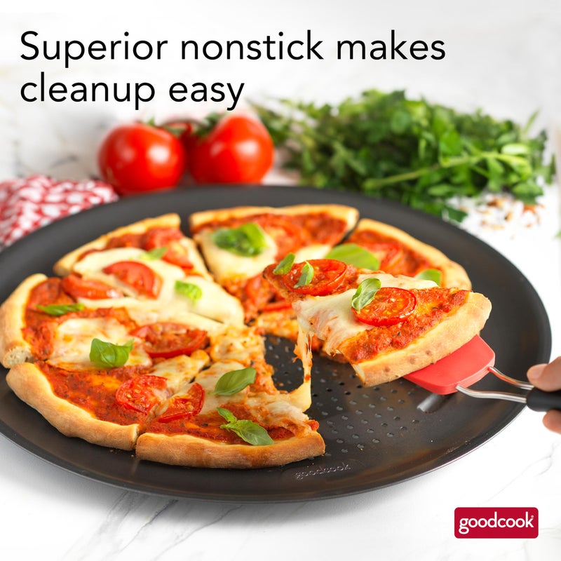 GoodCook AirPerfect Nonstick 16” Pizza Pan – Pizza Tray for Oven, Perforated Round Pizza Pan, Carbon Steel Baking Pan, Homemade, Frozen & Leftover Slices - Image 4