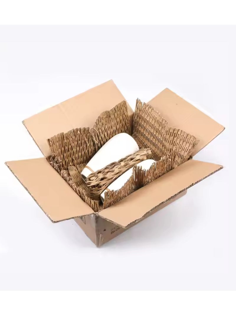 PACK CRAFT - Cut Paper Shred Filler Shredded Carton Wrap Paper For Gift Box, Gift Basket Bag Filler Grass Cushion Stuffing For Gifts, Grocery, & Perfumes Holiday Packaging Wrapping Carton Mesh Packing Supplier Paper Filler Honeycomb Cardboard Sheets Filler 5 Ply (1 Box = 50 Cm X 12 Meters (Sheet Length Variable 1.7 to 2 Meters, Total Sheets 6 To 7 Pcs) Honeycomb Carton Sheets Honeycomb Wrap - Image 1