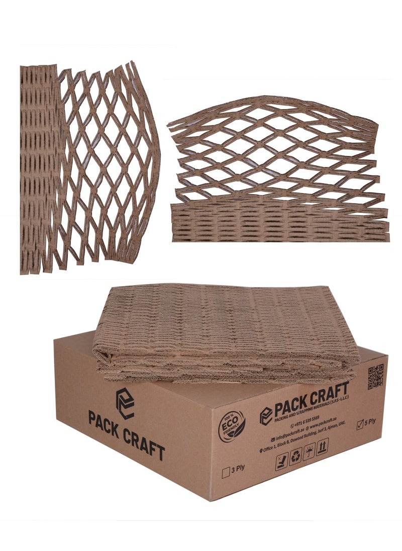 PACK CRAFT - Cut Paper Shred Filler Shredded Carton Wrap Paper For Gift Box, Gift Basket Bag Filler Grass Cushion Stuffing For Gifts, Grocery, & Perfumes Holiday Packaging Wrapping Carton Mesh Packing Supplier Paper Filler Honeycomb Cardboard Sheets Filler 5 Ply (1 Box = 50 Cm X 12 Meters (Sheet Length Variable 1.7 to 2 Meters, Total Sheets 6 To 7 Pcs) Honeycomb Carton Sheets Honeycomb Wrap - Image 1