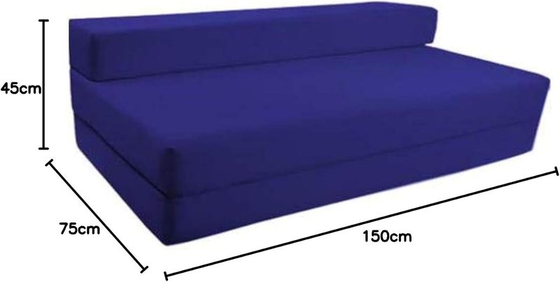 Zena Black Stallion 3-seater Sofa, Fold Out Bed, Z Sofa Cum Bed - Queen Dark Blue - Image 2