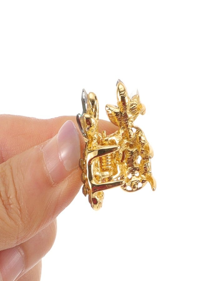 Lurrose 2pcs Small Hair Claw Clips, Rhinestone Mini Hair Clips, Pineapple Hair Claws, Cute Claw Clips for Women Girls - Image 3