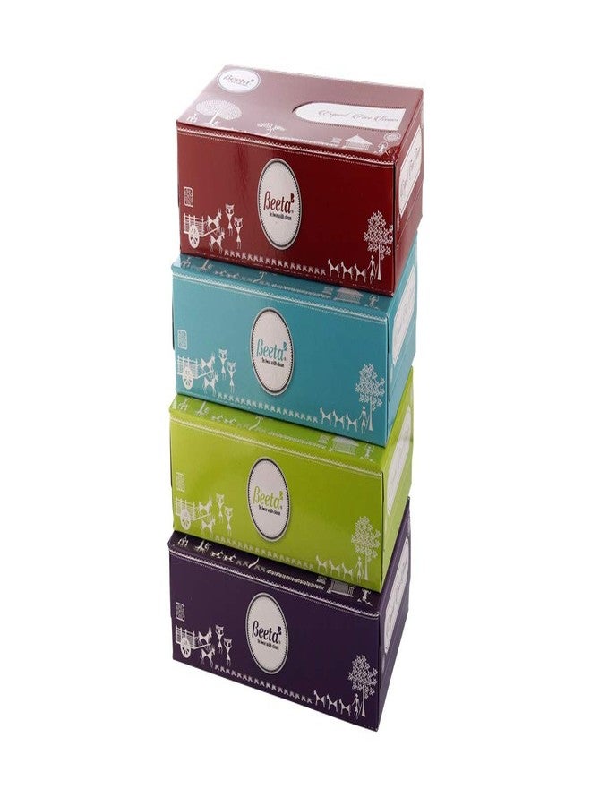 Beeta Tissue Box Facial Tissue for Home and Business Exq. Face Tissue Indian (Pack of 4)-Prime Soft and Highly Absorbent 100% Natural Cellulose Fiber - Image 1