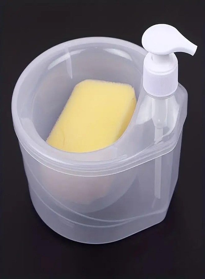YEKDA New 2 in 1 Double Layer Liquid soap Dispenser | Soap Dispenser and Scrubber Holder Multipurpose Dish Soap Dispenser for Home - Image 2