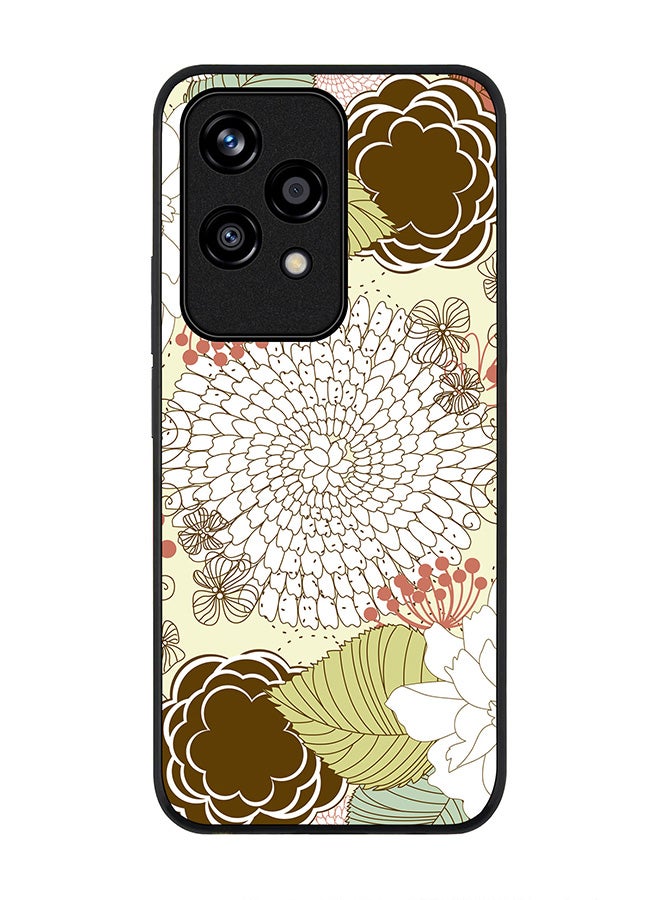 Stylizedd Rugged Black edge case for Honor 200 Lite, Slim fit Soft Case Flexible Rubber Edges Anti Drop TPU Gel Thin Cover -  Blooming Flower - Image 1