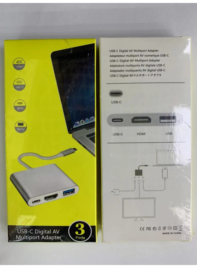 Type-c To Hdmi Three-in-one Docking Station Tv Projector Adapter Hub Hub Docking Station - Image 1