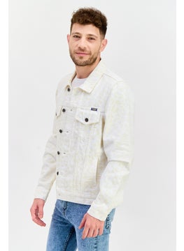 Wrangler Men Animal Print Denim Jacket, Off White  - Image 2