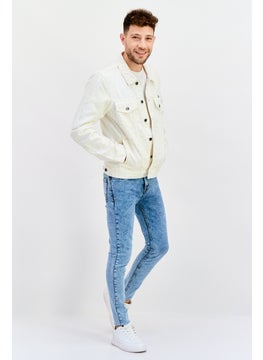 Wrangler Men Animal Print Denim Jacket, Off White  - Image 3