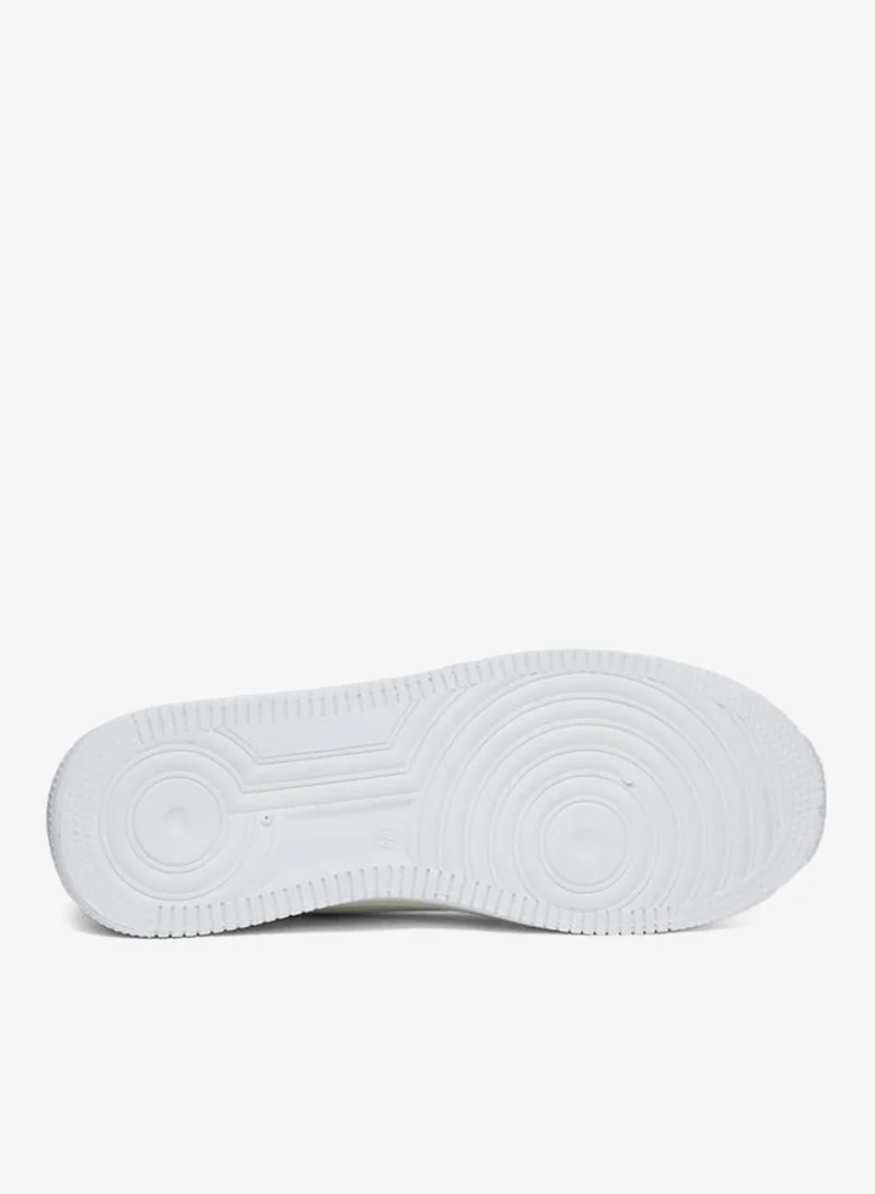 Styli  Minimalist White Lace-Up Casual Sneakers for Men | Best Price UAE