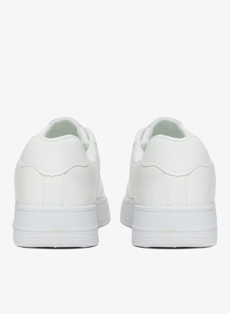 Styli  Minimalist White Lace-Up Casual Sneakers for Men | Best Price UAE