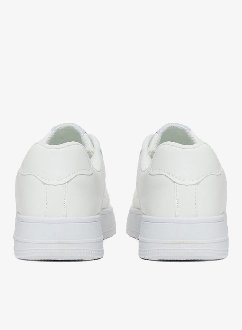 Styli Minimalist White Lace-Up Casual Sneakers - Image 5