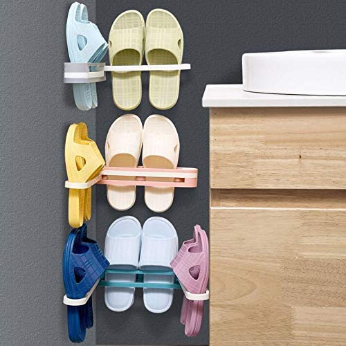 EBOFAB 3 in 1 Shoe Organizer Slippers Shelf Rack Foldable Towel Shelf WallMounted Slippers Storage Stand - Image 5