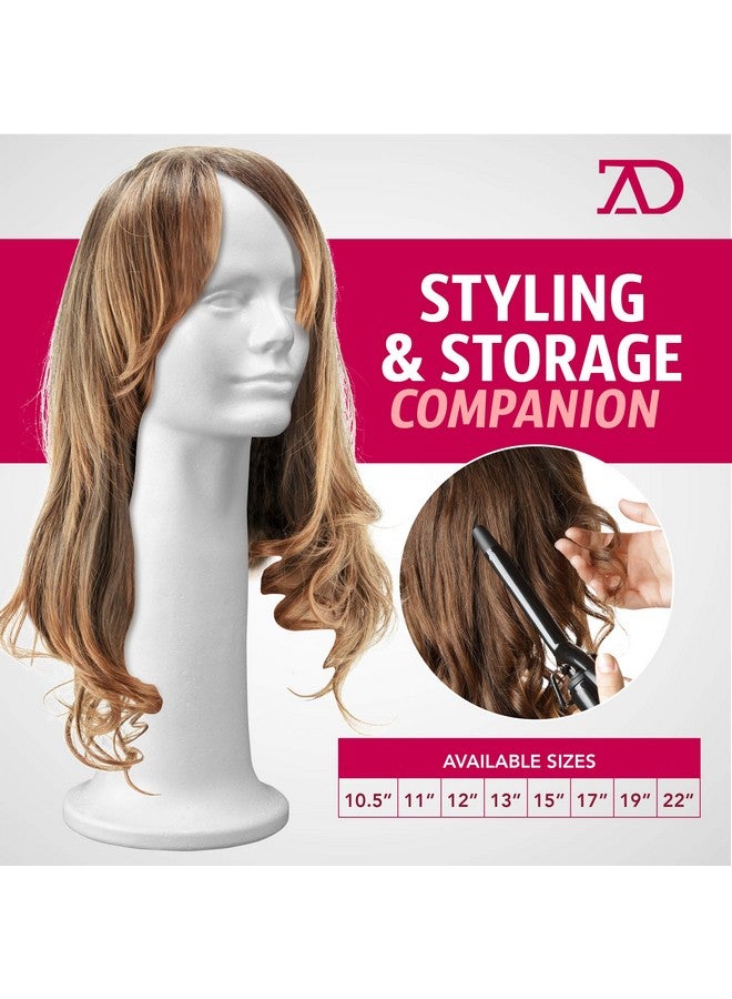 Adolfo Designs 15'' Inch Styrofoam Head Wig Head Mannequin Manikin, Style, Model & Display Women's Wigs, Hats & Hairpieces Stand - Large, by Adolfo Designs - Image 4