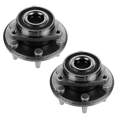 TRQ 2 Piece Front Rear Wheel Bearing & Hub Assembly Set Compatible with 2008-2017 Buick Enclave 2009-2017 Chevrolet Traverse 2007-2016 GMC Acadia 2017 Acadia Limited 2007-2010 Saturn Outlook - Image 1