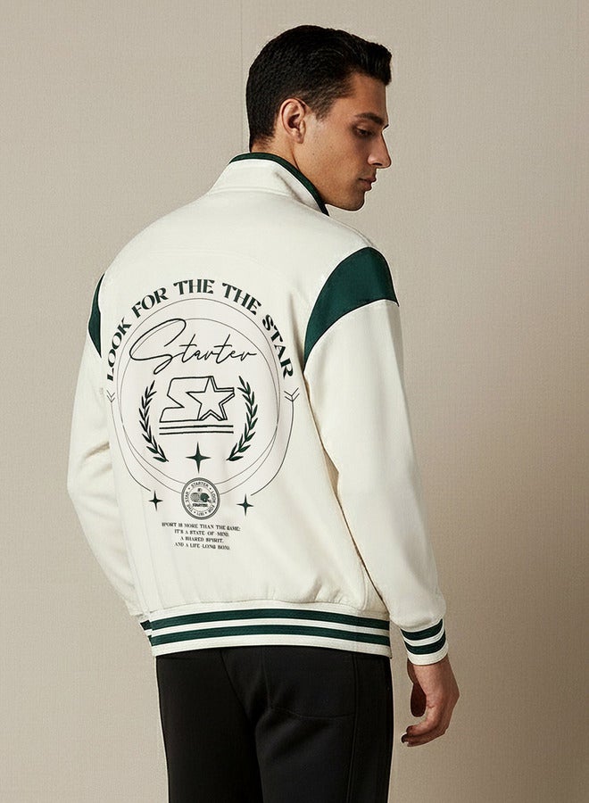 ستارتر جاكيت فارستي رجالي ملون بياقة مستديرة - Image 3