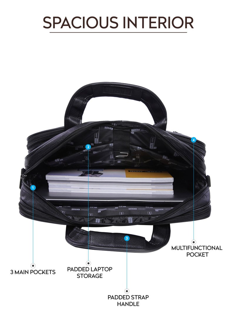 PARAJOHN - Secure Business Professional Multi-Purpose Travel Laptop Bag with Hideaway Handles, Cross Shoulder Strap, Protective Padding / Office Bag, Macbook Bag - Image 1