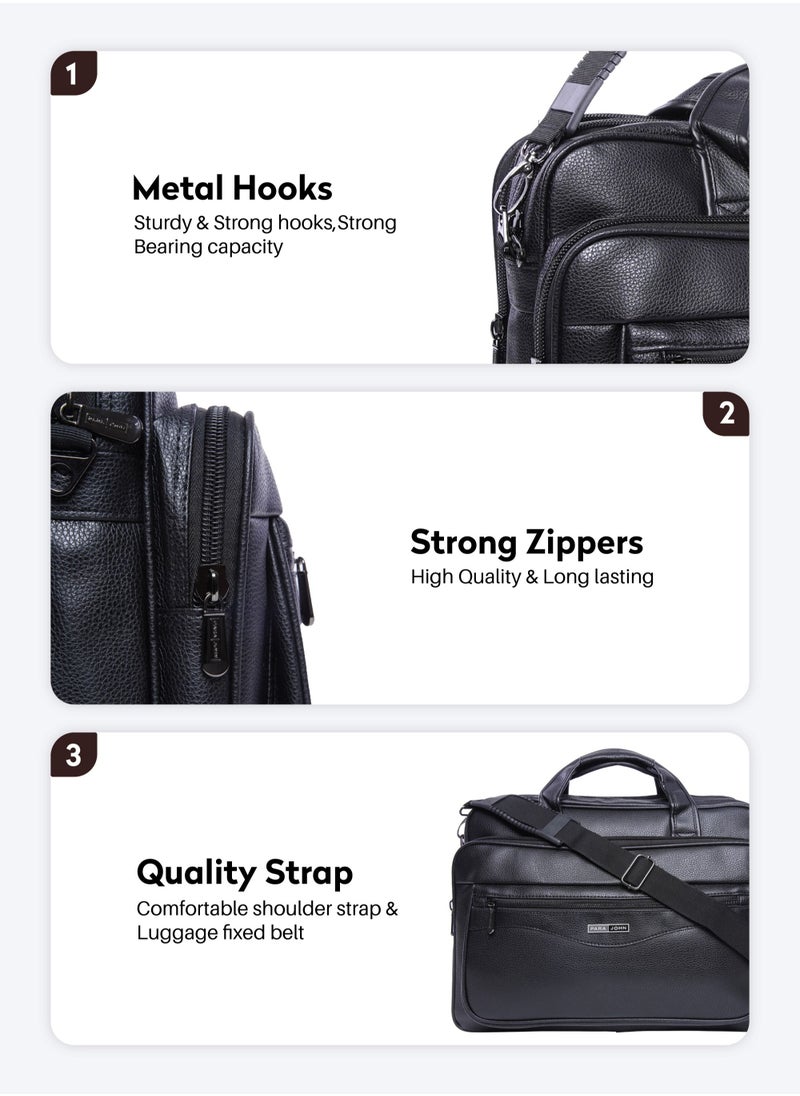 PARAJOHN - Secure Business Professional Multi-Purpose Travel Laptop Bag with Hideaway Handles, Cross Shoulder Strap, Protective Padding / Office Bag, Macbook Bag - Image 1