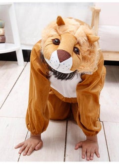 Brain Giggles Brain Giggles Animal Plush Costume Lion Design Carnival Party Jumpsuit for Kids Boys & Girls Small  - Image 2
