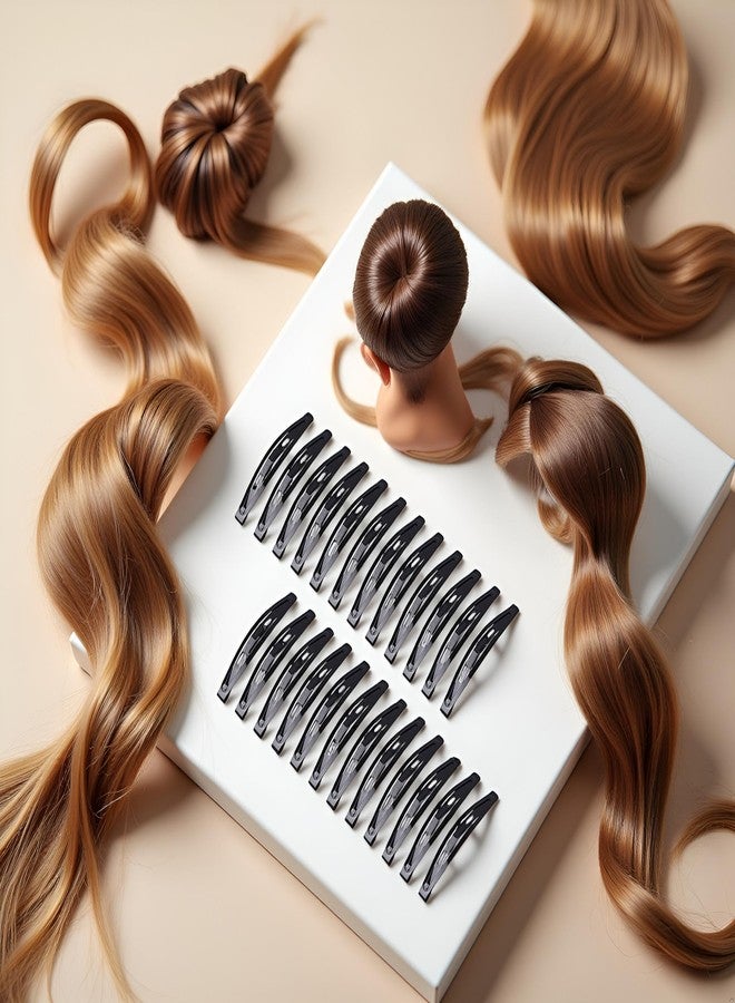Zhuluck 48Pcs Large Metal Snap Hair Clips for Women - 2.16 Inch Black No-slip Clips for Long Hair, Makeup Styling - Image 5