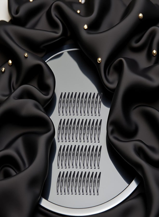Zhuluck 48Pcs Large Metal Snap Hair Clips for Women - 2.16 Inch Black No-slip Clips for Long Hair, Makeup Styling - Image 4