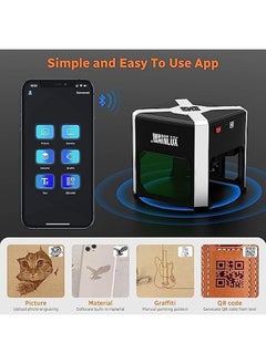 Topleo WAINLUX K6 Mini Laser Engraving Machine with 0.05mm Accuracy, 3W Laser Power, Wireless BT App Control, Offline Engraving, Laser Cutter Engraver Tool for Wood Vinyl Leather Glass, DIY Art, Logo Design  - Image 2