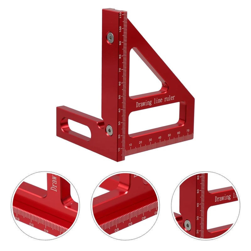 Aluminum Alloy Multi Angle Measuring Ruler Woodworking Square Protractor Tool - Image 5