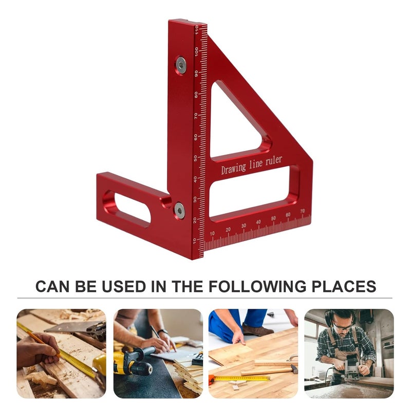 Aluminum Alloy Multi Angle Measuring Ruler Woodworking Square Protractor Tool - Image 4
