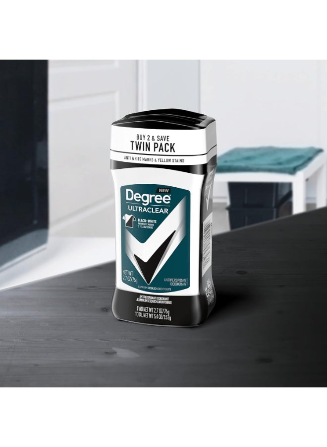 Degree Men UltraClear Antiperspirant Deodorant Black+White 2 Count 72-Hour Sweat & Odor Protection Antiperspirant For Men With MotionSense Technology 2.7 oz - Image 4