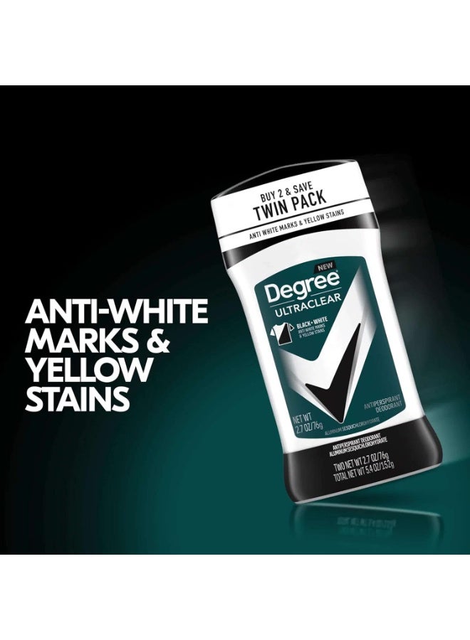 Degree Men UltraClear Antiperspirant Deodorant Black+White 2 Count 72-Hour Sweat & Odor Protection Antiperspirant For Men With MotionSense Technology 2.7 oz - Image 3