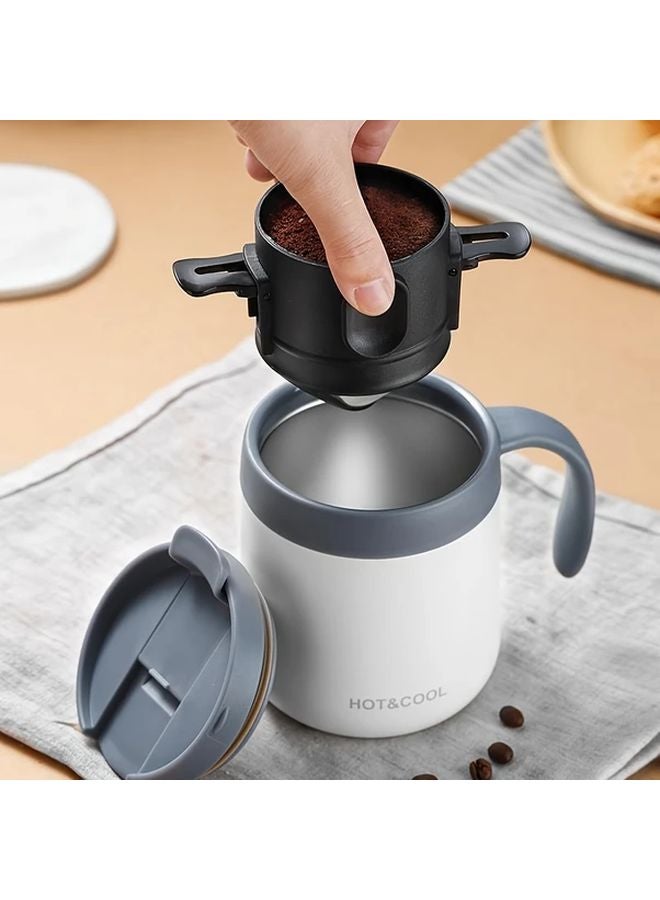 Black Portable Pour Over Coffee Dripper Reusable Stainless Steel Infuser With Folding Design - Image 2