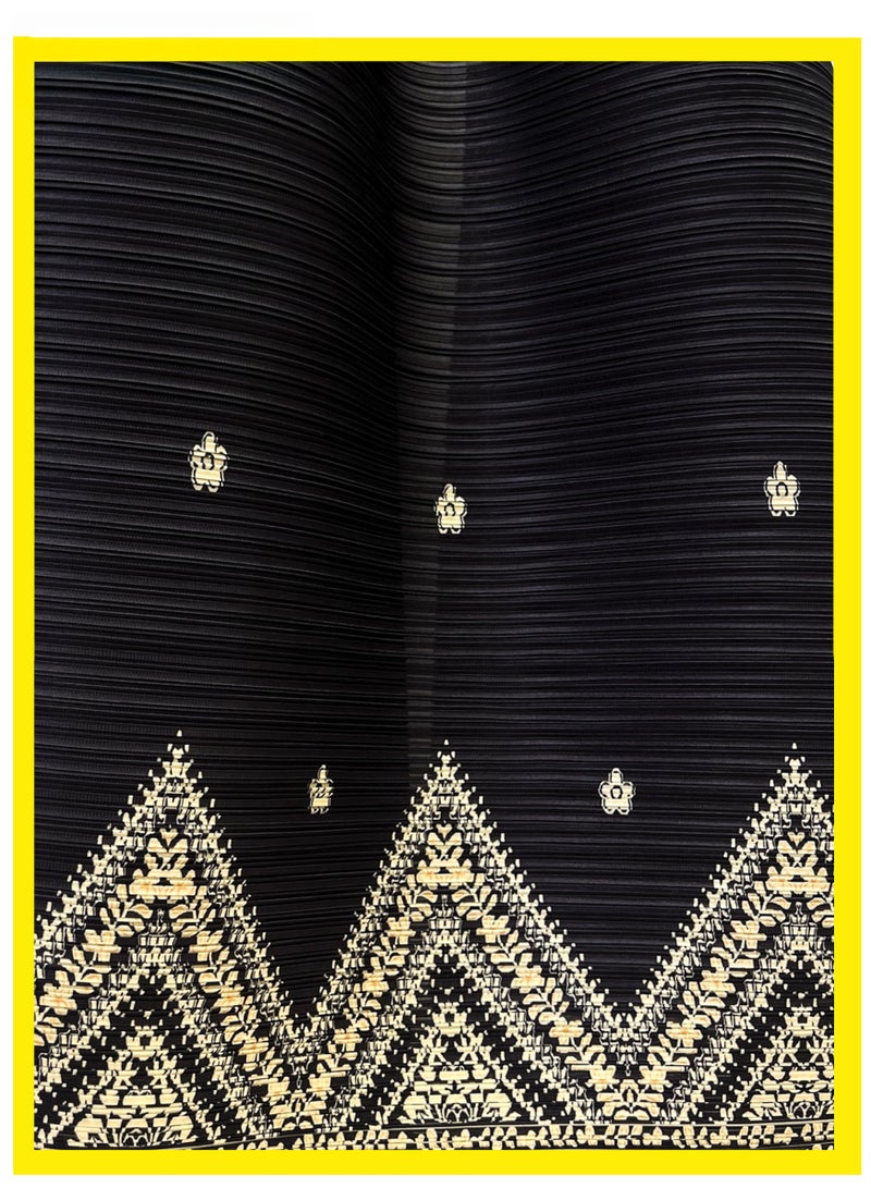 MS MIN Women's Open Front Abaya, Printed Crinkle Texture, Comfortable Polyester Fabric, Loose Fit Long Robe - Image 5