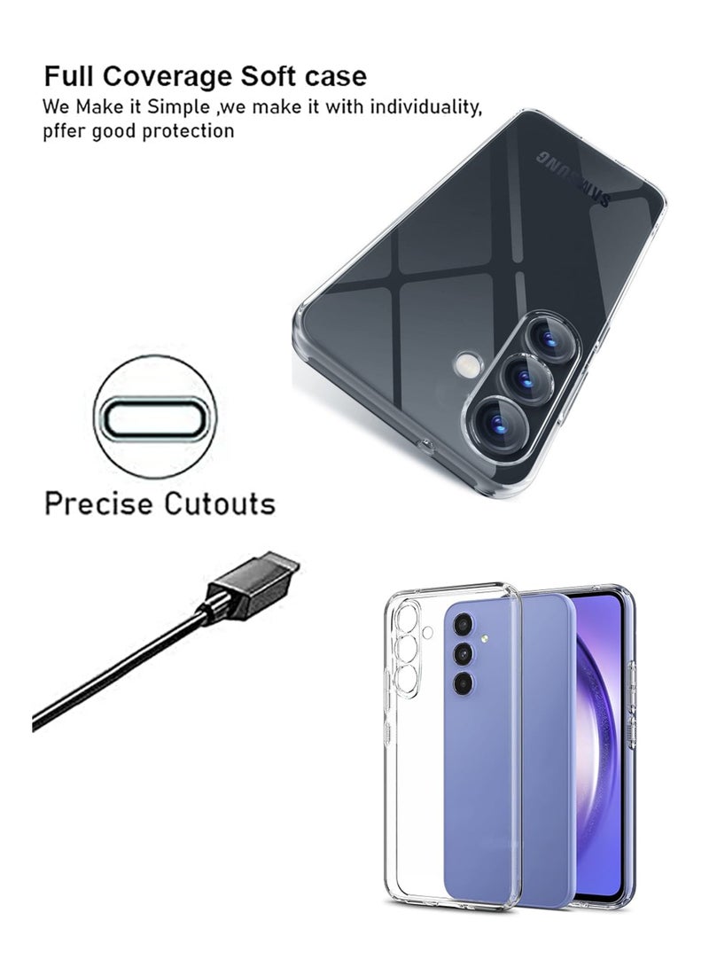 غطاء حماية من السيليكون لكامل الجسم لهاتف Samsung Galaxy A55 5G - شفاف - Image 2