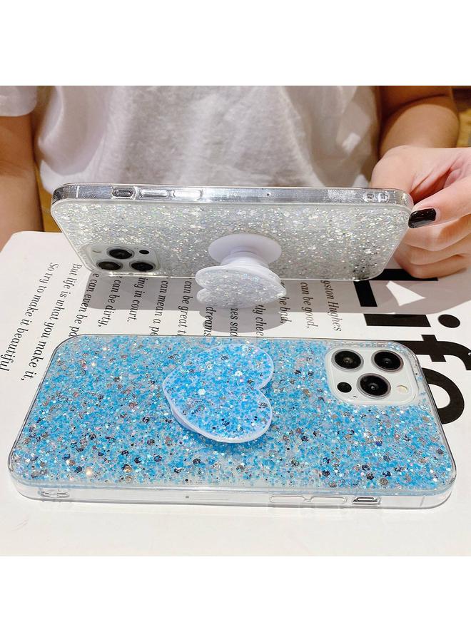 erorex Case For iPhone 14 Starry Sequin Heart Stand Epoxy TPU Phone Case - Image 4