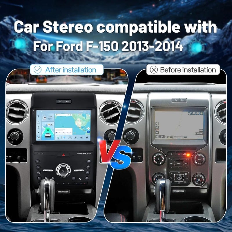 Vierex ستيريو سيارة VIEREX لفورد F150 مع Apple Carplay و Android Auto - Image 2
