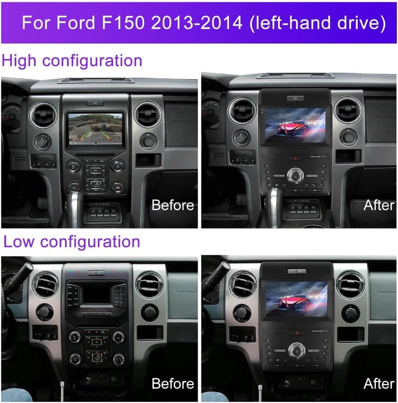 Vierex ستيريو سيارة VIEREX لفورد F150 مع Apple Carplay و Android Auto - Image 4