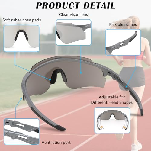Karsaer Wrap Around Frameless Cycling Sunlasses for Men Stylish Women Sports Glasses Cricket Goggles E1348 - Image 3
