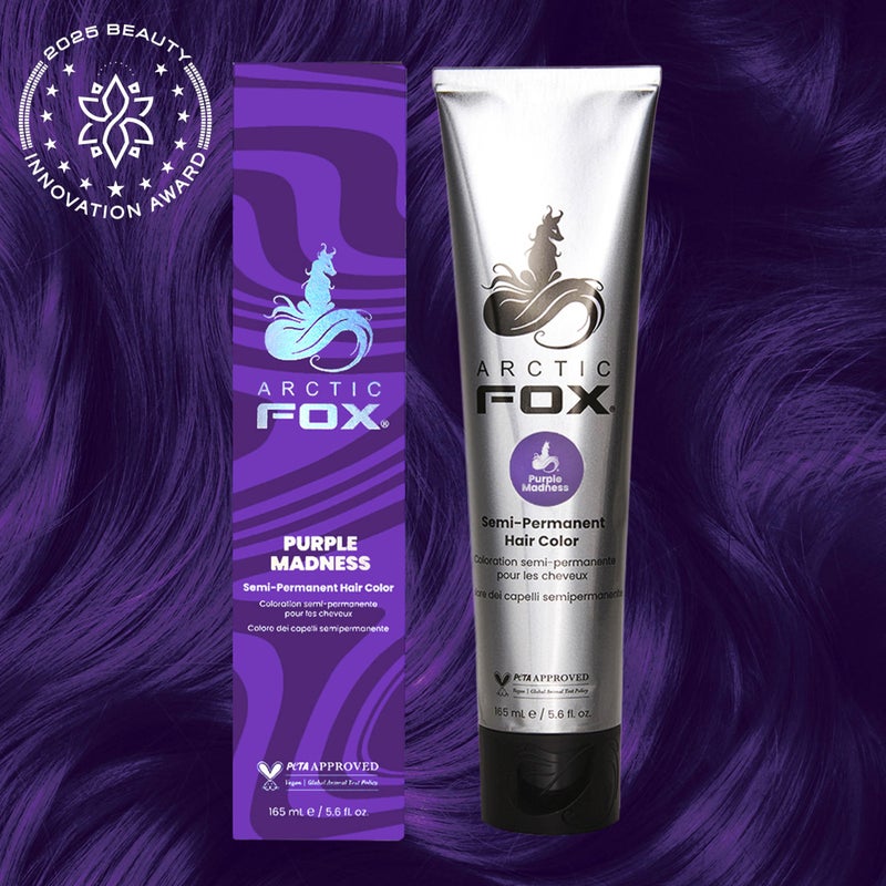 ARCTIC FOX صبغة شعر أركتيك فوكس بنفسجية مجنونة شبه دائمة - نباتية، خالية من القسوة، خالية من الأمونيا - 5.6 أونصة سائلة - Image 2