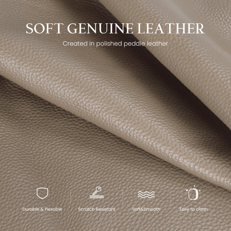 befen Medium Tote Bags for Women with Zipper Soft Real Leather Crossbody Purse and Handbags Designer Top Handle Stachel Purse - Taupe - Image 4