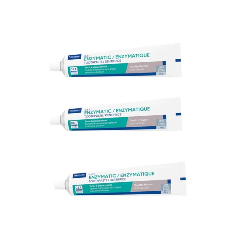 C.E.T. Enzymatic Toothpaste for Animals, Pack of 3, 3 x 70 g, Toothpaste with Poultry Aroma for Dogs and Cats, For Use with an Animal-friendly Toothbrush - Image 1
