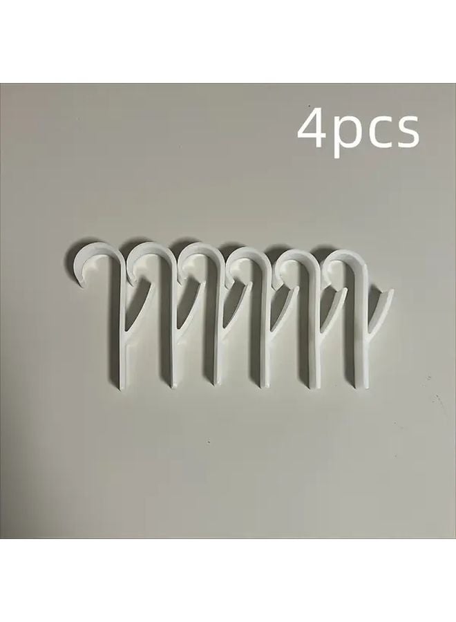 4pcs White Heavy Duty Bathroom Hooks No Drill Installation Space Saving Towel Robe Holder - Image 1