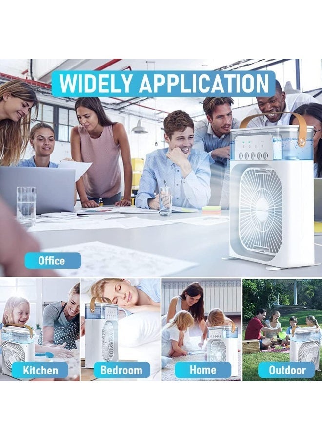UV Enterprises Portable Humidifier Air Cooler,2 in 1 Desk Air Humidifier Fan,3 Speed 7Color LED Cooling Fan Mini USB with Mist Water Spray Cooler 5V 2A Personal Desk for Bedroom Office Kitchen Dorm - Image 3